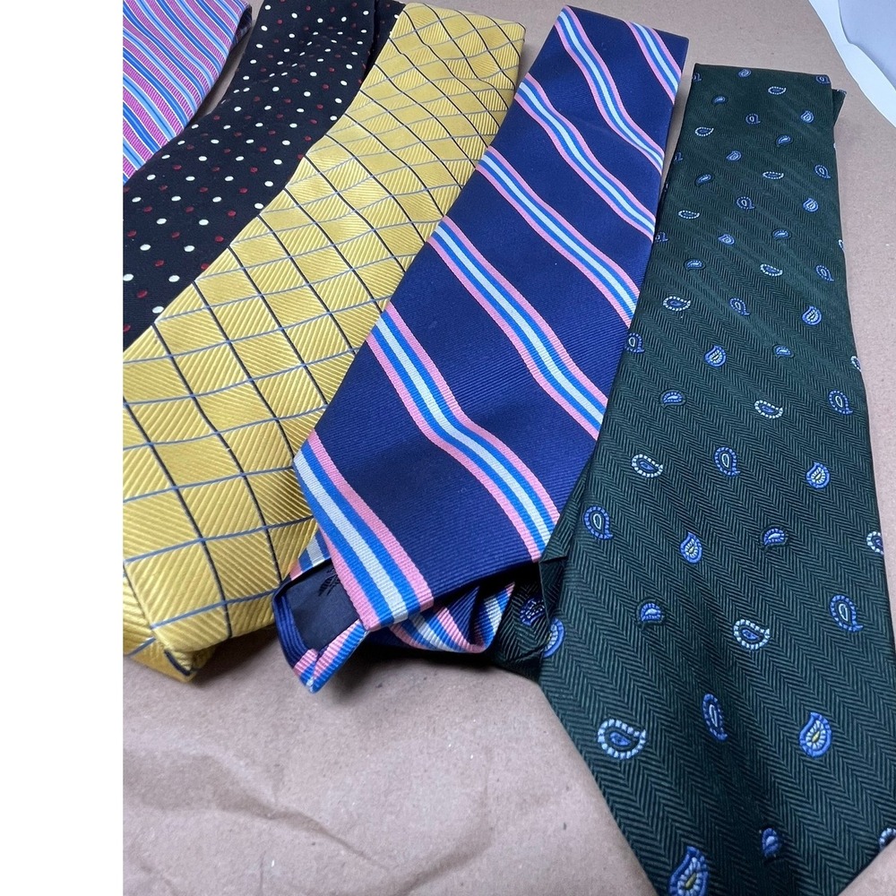 Brooks Brothers Silk Tie Lot of 6 Mens Striped Polka Dot Paisley Windowpane 346 - Picture 3 of 8